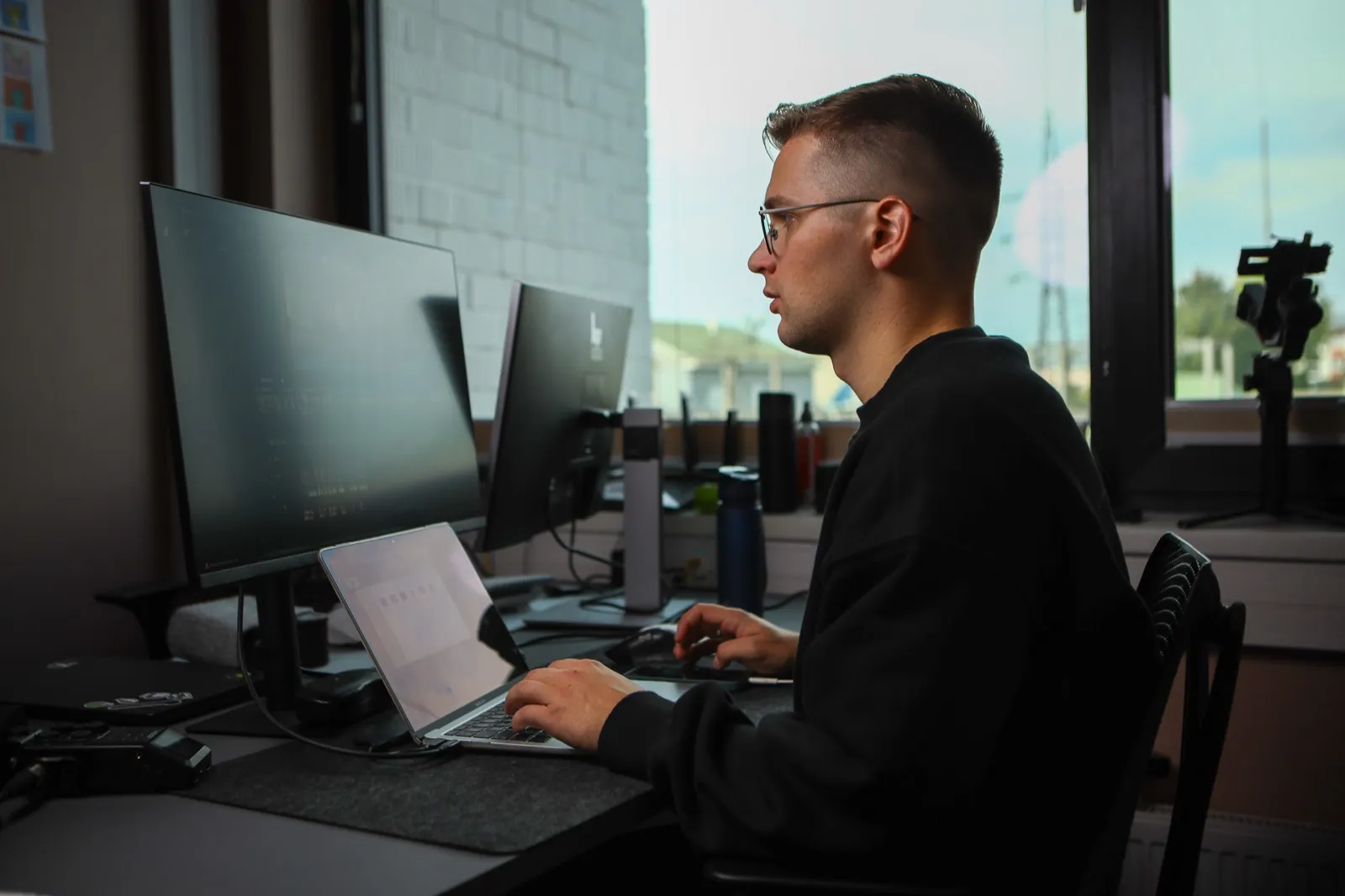 The Glintz team working on a client website